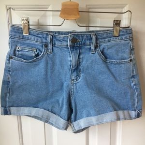 Cuffed Denim Shorts